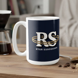 Mug Initiales Monogramme Orbite Or Or ID1331