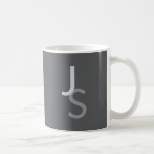 Mug Initiales monogrammes à chevauchement moderne   Gr