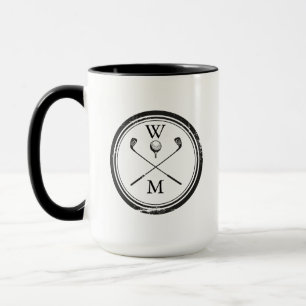 Mug Initiales Monogrammes modernes Noir et Blanc