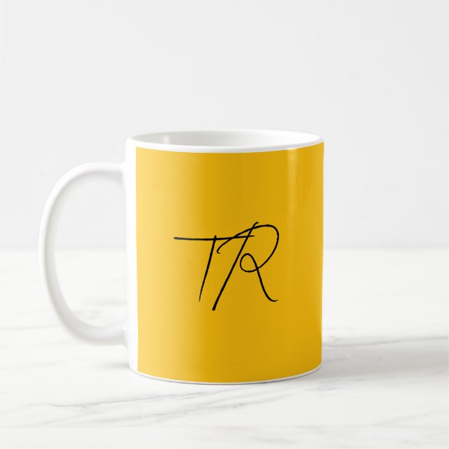 Mug Initiales personnalisées typographiques simples mi (Gauche)
