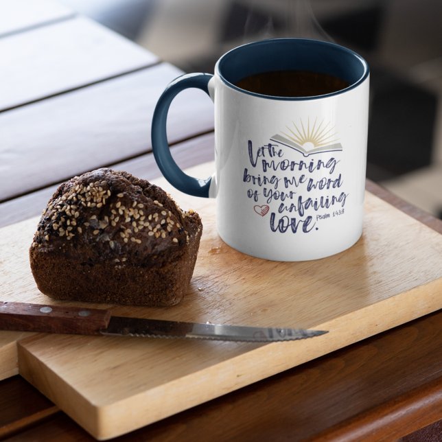 Mug INJUSTE AMOUR Psaume Bible Écriture Marine Café (Créateur téléchargé)