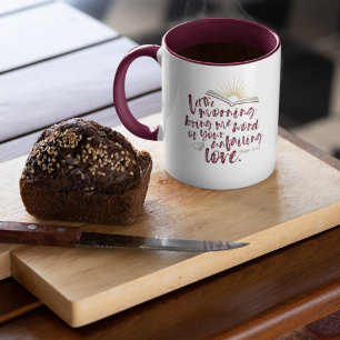 Mug INJUSTE AMOUR Psaume Bible Écriture Maroon