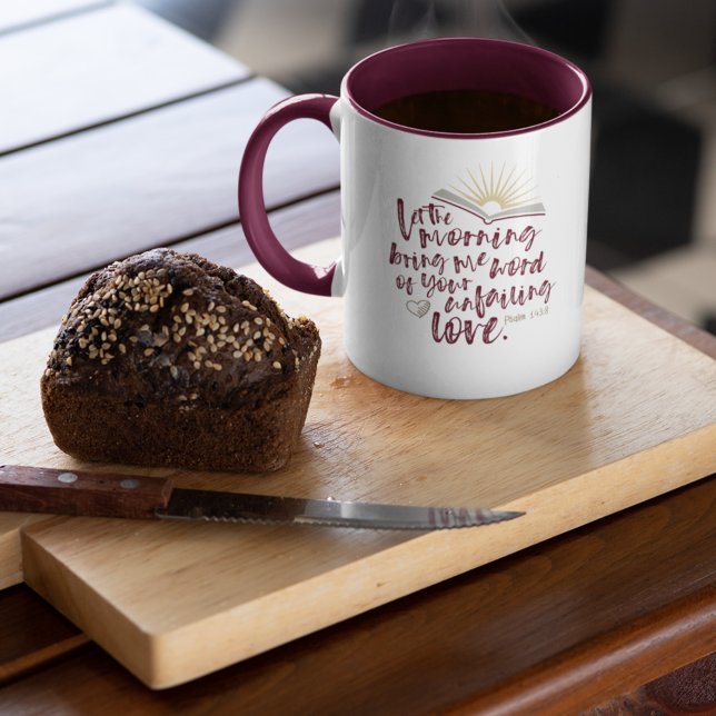 Mug INJUSTE AMOUR Psaume Bible Écriture Maroon (Créateur téléchargé)