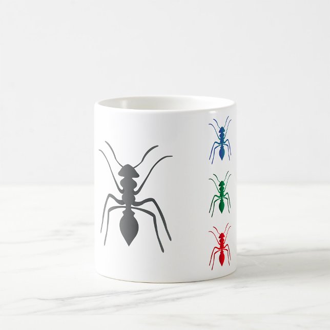 Mug Insectes de silhouettes de fourmi Noir Bleu Vert e (Créateur téléchargé)