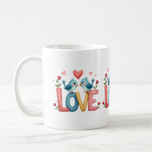 Mug Inséparables lunaires Pastel Cottagecore Art