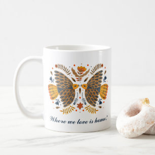 Mug Inséparables Scandinaves Folk Art Saint Valentin