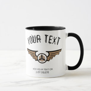 Mug Insigne d'aviation. Idée cadeau pour un pilote. Mo