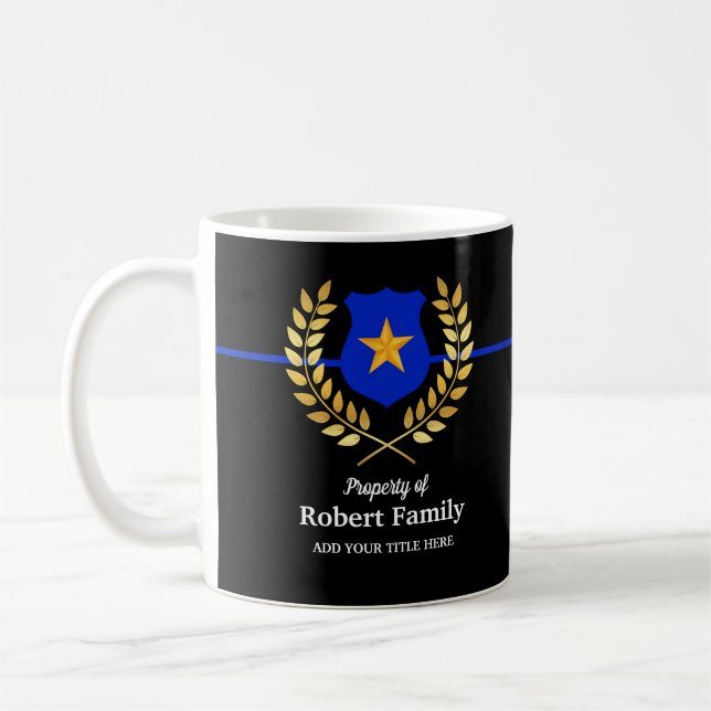 Mug Insigne de police de marque personnalisée mince en (Gauche)