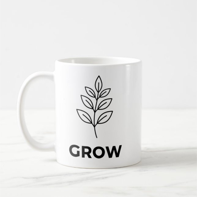 Mug Inspiration minimaliste de Plante "croissance" (Gauche)