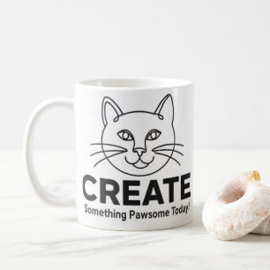 Mug Inspiration « Pawsome » Chat Minimaliste