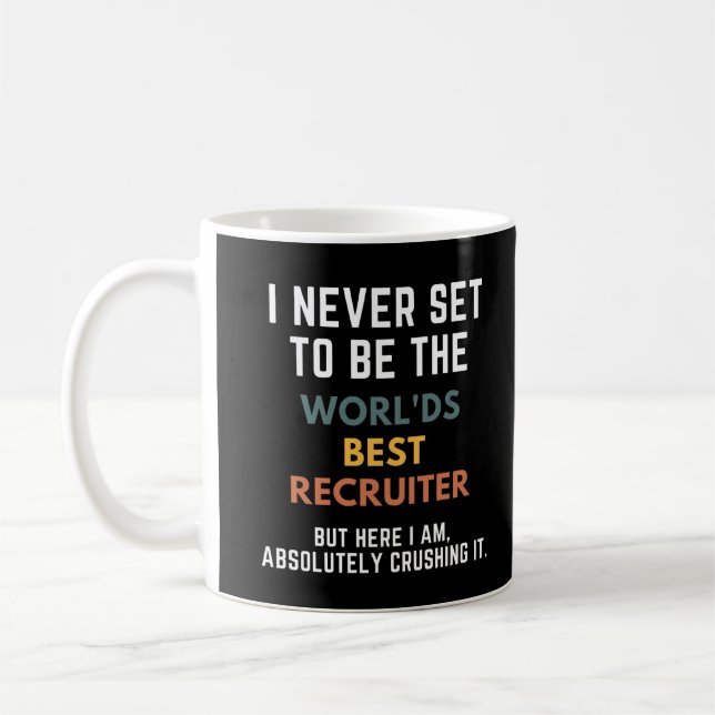 Mug Inspirationnel du meilleur recruteur du monde (Gauche)