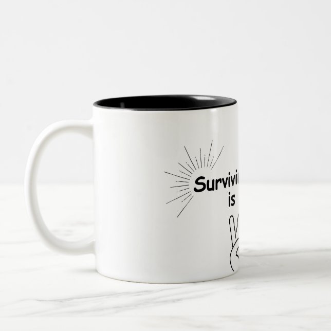 Mug Inspirationnel - "Survivre en silence est un a (Gauche)