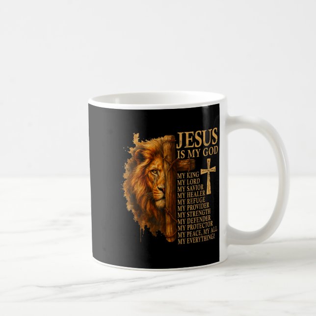 Mug Insrational Lion Of Judah Faith Quote For Men Wome (Droite)