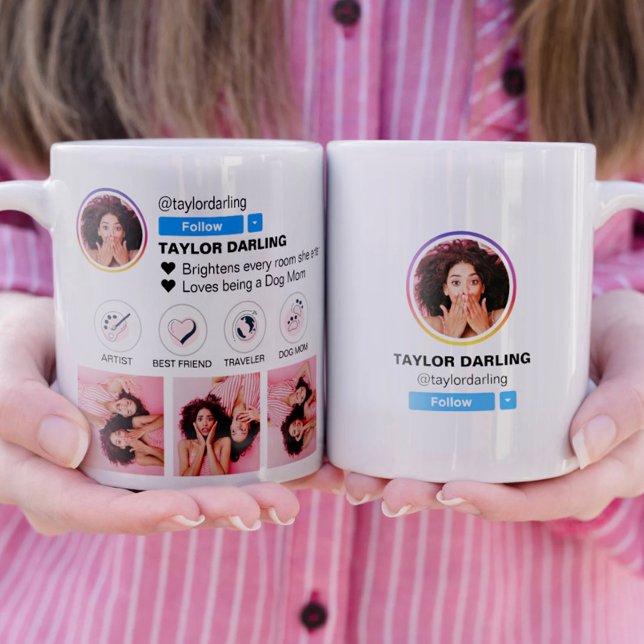 Mug Instagram profil de médias sociaux Grille photo (Créateur téléchargé)