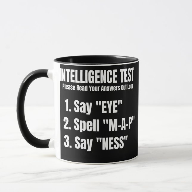 Mug Intelligence Test Say Eye Map Ness (Gauche)