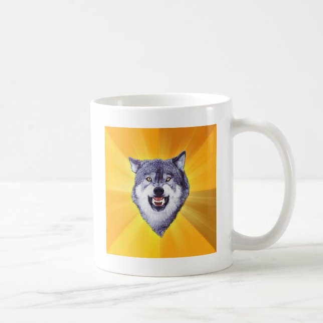 Mug Internet animal Meme de conseil de loup de courage (Droite)