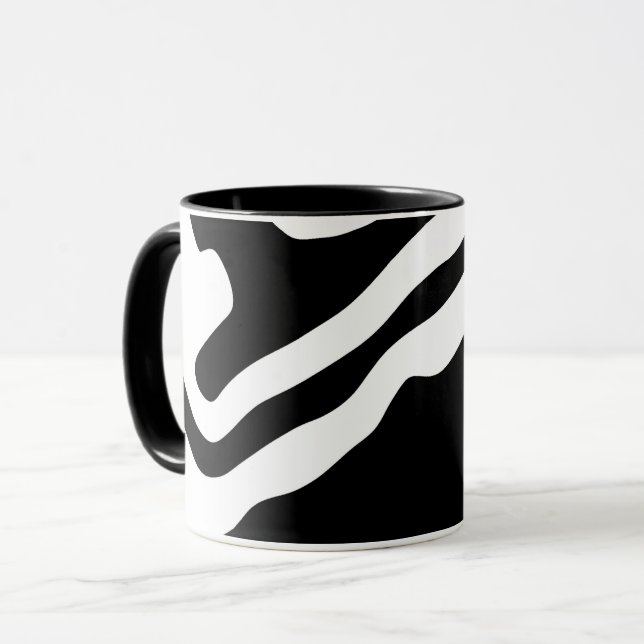 Mug Into Deep : Abstrait noir & blanc (Devant gauche)