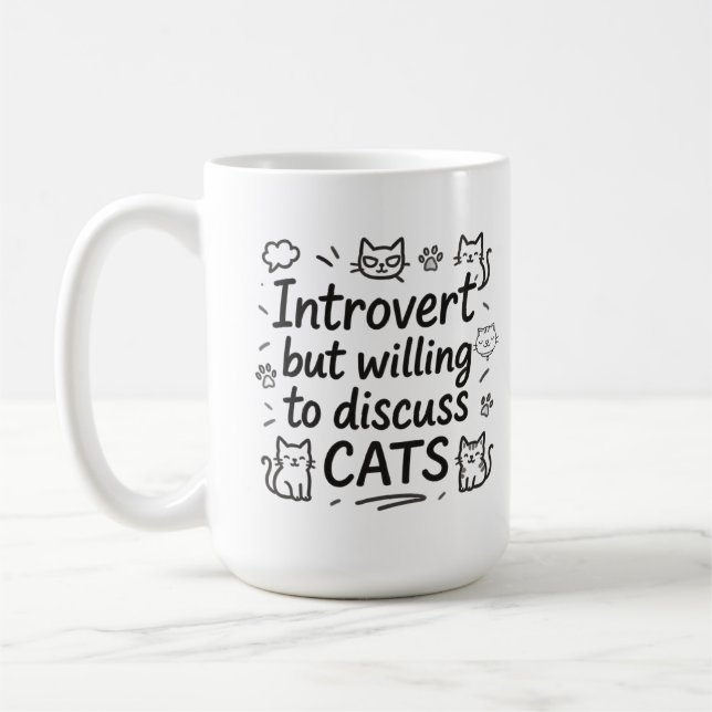 Mug Introvertir mais disposé à discuter des chats (Gauche)