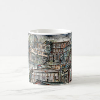 Mug Invierno en los cerros de Valparaíso (acuarela).