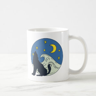 Mug Invitation d'art mystique du loup céleste