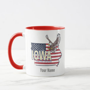 Mug Iowa États-Unis Retro State Map Vintage USA