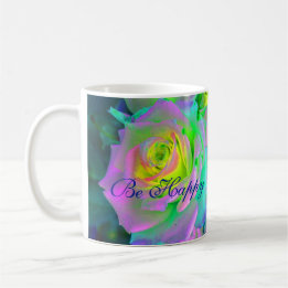 Mug Iridescente esthétique Roses précoces Soyez heureu