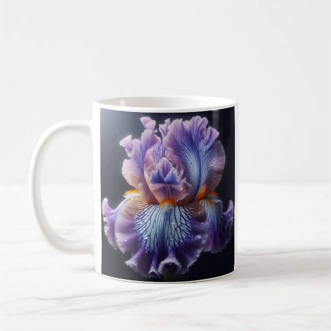 Mug Iris à plumes pures et bleues (Gauche)