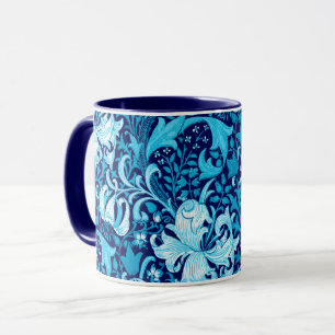 Mug Iris de William Morris et lis, bleu d'indigo