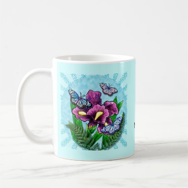Mug Iris Papillon Rosée  (Gauche)