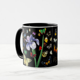 Mug IRIS PARMI LES BÂTIMENTS COLORÉS Floral Noir