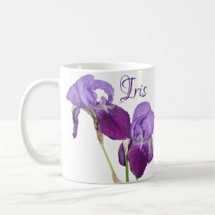 Mug Iris personnalisable nom iris violet iris printemp
