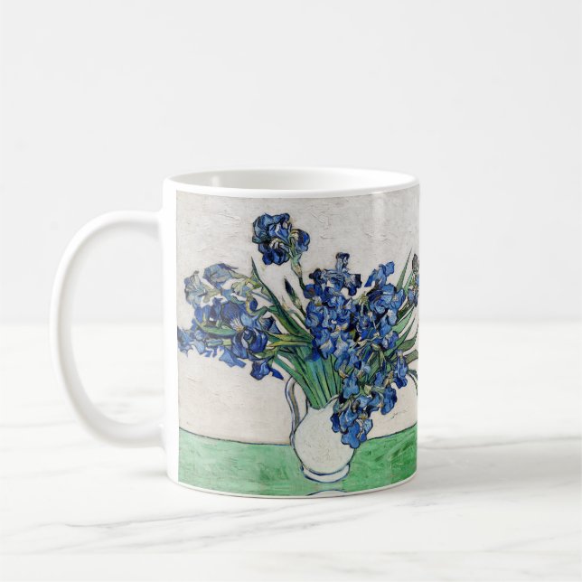 Mug Irises (1890) de Vincent Van Gogh (Gauche)