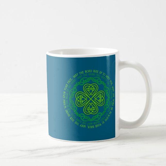 Mug Irish Blessing Celtic Knot &amp; 4-leaf Clover Luc (Droite)