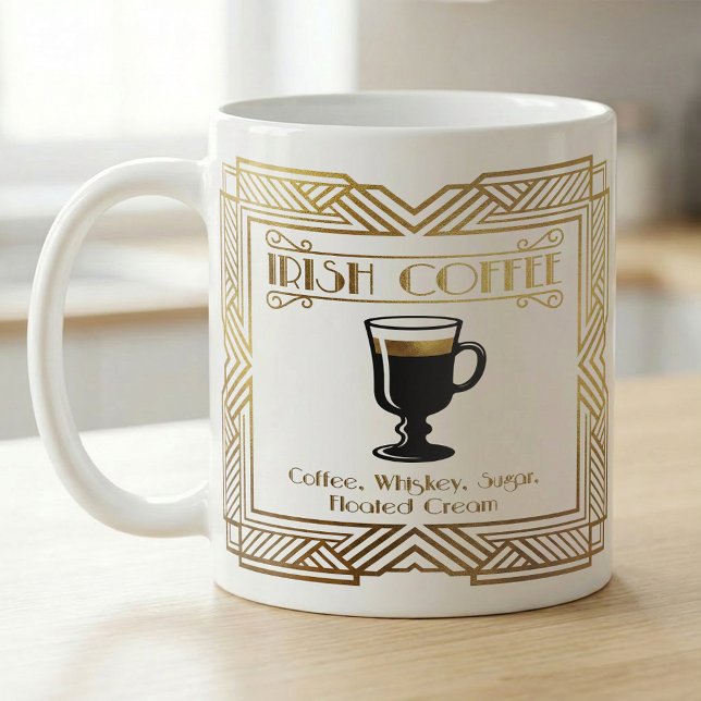 Mug Irish Coffee Recipe Gold Art (Créateur téléchargé)