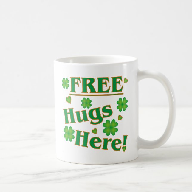 Mug Irish Free Hugs Ici ! Joyeux trèfle vert (Droite)