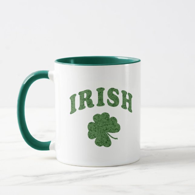 Mug Irish Green Shamrock Design Café à deux tons (Gauche)