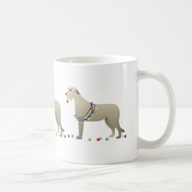 Mug Irlandais Wolfhound Chien race Silhouette Noël (Droite)