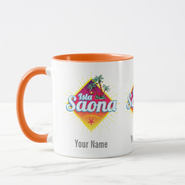 Mug Isla Saona Caraïbes République dominicaine Retro (Gauche)