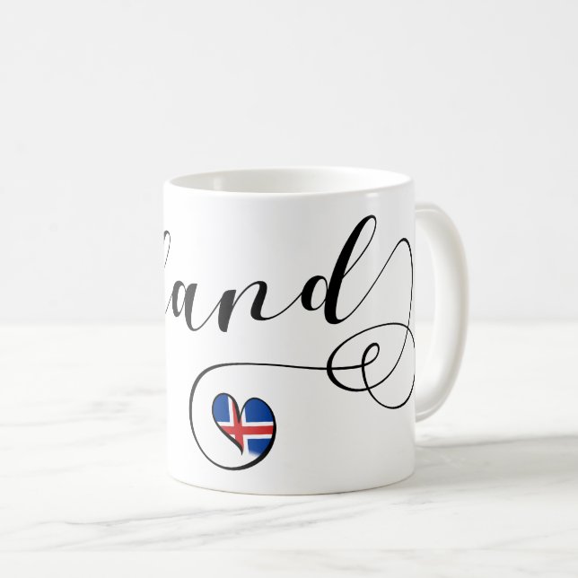 Mug Islande Heart Mug, islandais (Devant droit)