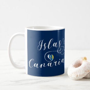 Mug Islas Canarias, coeur de drapeau des Îles Canaries