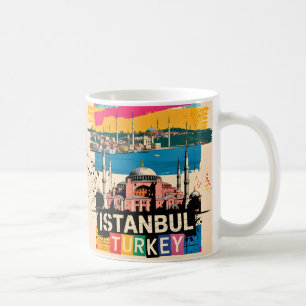 Mug Istanbul Turquie Sainte-Sophie Art Pop Rétro Voyag