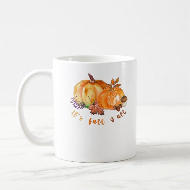 Mug It’s Fall Y’all Autumn Leaves Pumpkin And Mushroom (Gauche)