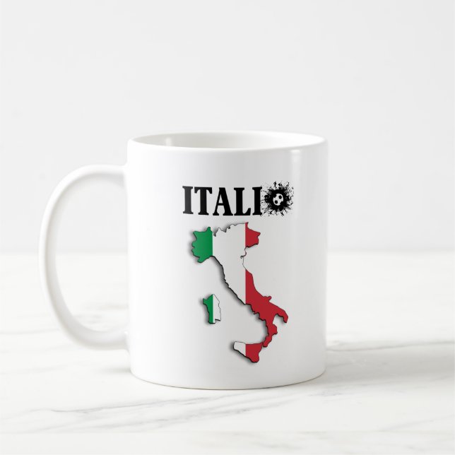 Mug Italia, Carte Italienne, Drapeau Italien Cadeau  (Gauche)