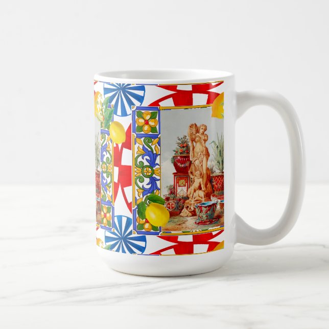 Mug Italian, Sicilian art, maiolica, tiles, baroque ar (Droite)