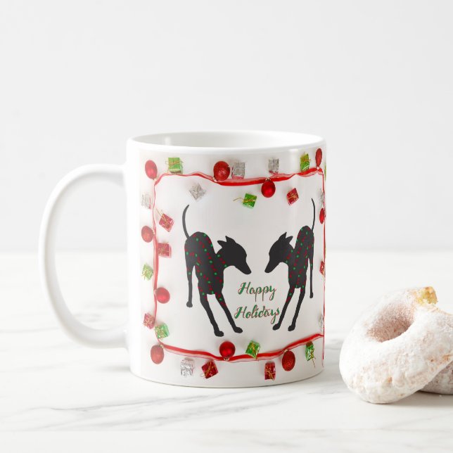 Mug Italie Greyhound Joyeux vacances (Avec donut)