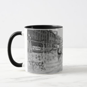 Mug Italie Travel - VENICE souvenir noir et blanc