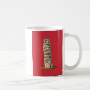 Mug Italien, Pier-Turm auf italienischer Flagge. Kaffeetasse