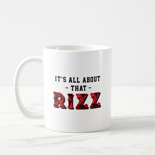 Mug It's All About That Rizz Red Gray (Gauche)