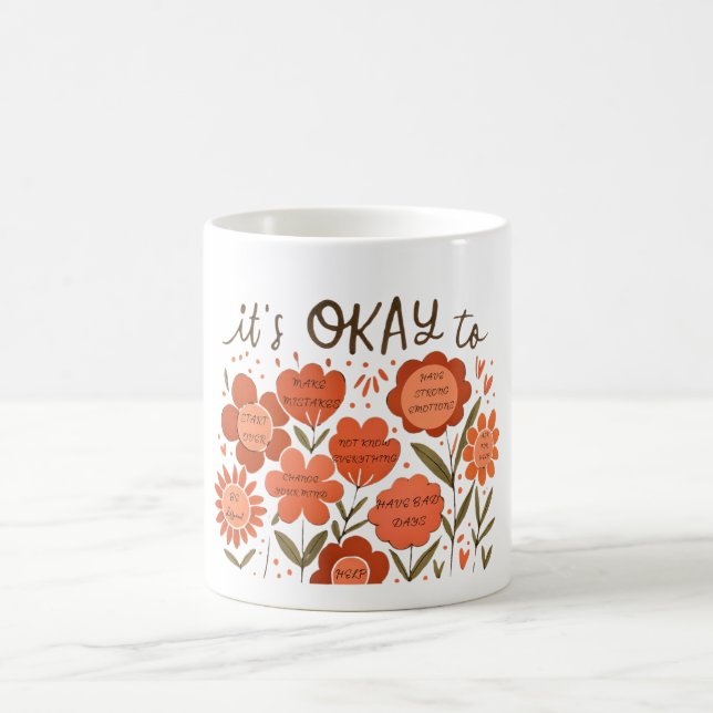 Mug it's OKAY to – Retro Positivity Floral Design (Centre)