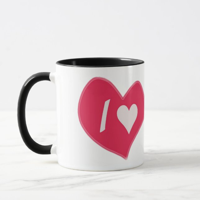 Mug “I🤍You Heart – Cute Romantic Gift Design” (Gauche)